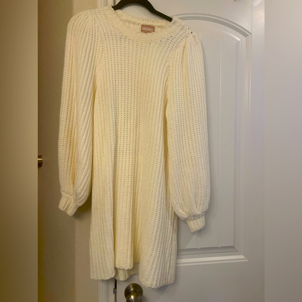 Show Me Your Mumu cream sweater dress